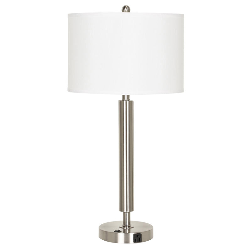 Hotel 1-Light Table Lamp in Brushed Steel - Lamps Expo