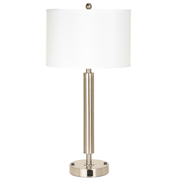 Hotel 2-Light Table Lamp in Brushed Steel - Lamps Expo