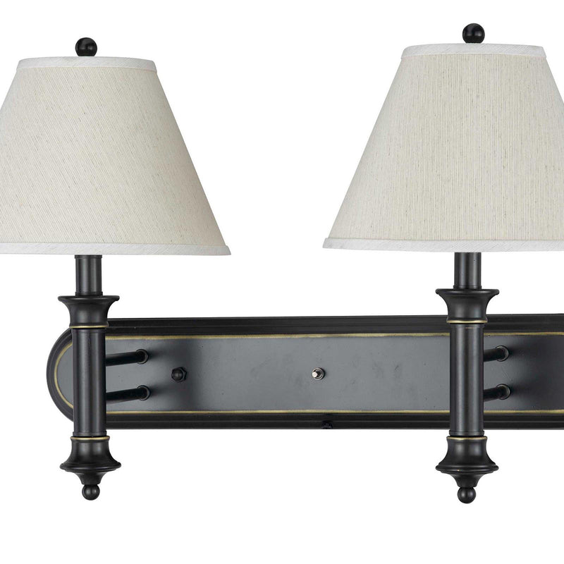 2-Light Wall Lamp in Dark Bronze with Antique Glass - Lamps Expo