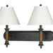 2-Light Wall Lamp in Dark Bronze with White Glass - Lamps Expo