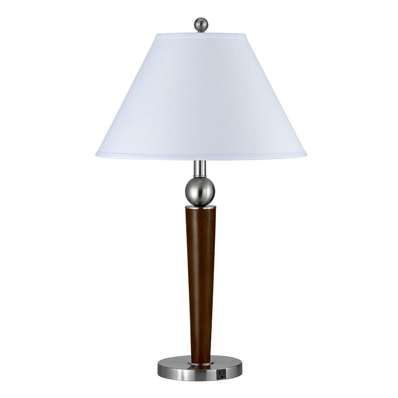 Uni-Pack 2-Light Table Lamp in Brushed Steel/Espresso - Lamps Expo