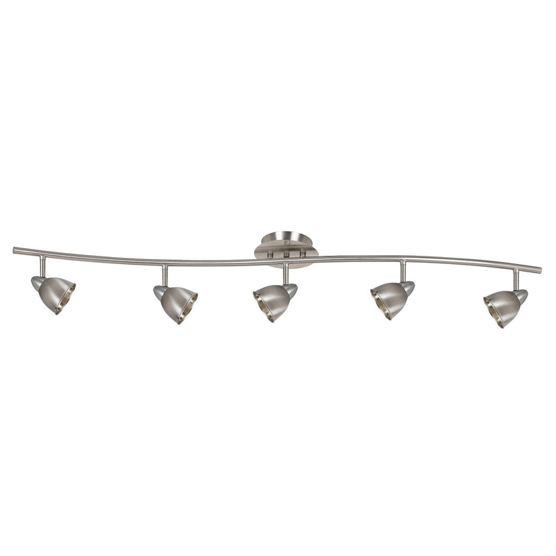 5-Light Pendant in Brushed Steel with Cone Brushed Steel Glass - Lamps Expo