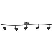 5-Light Pendant in Dark Bronze with Cone Dark Bronze Glass - Lamps Expo
