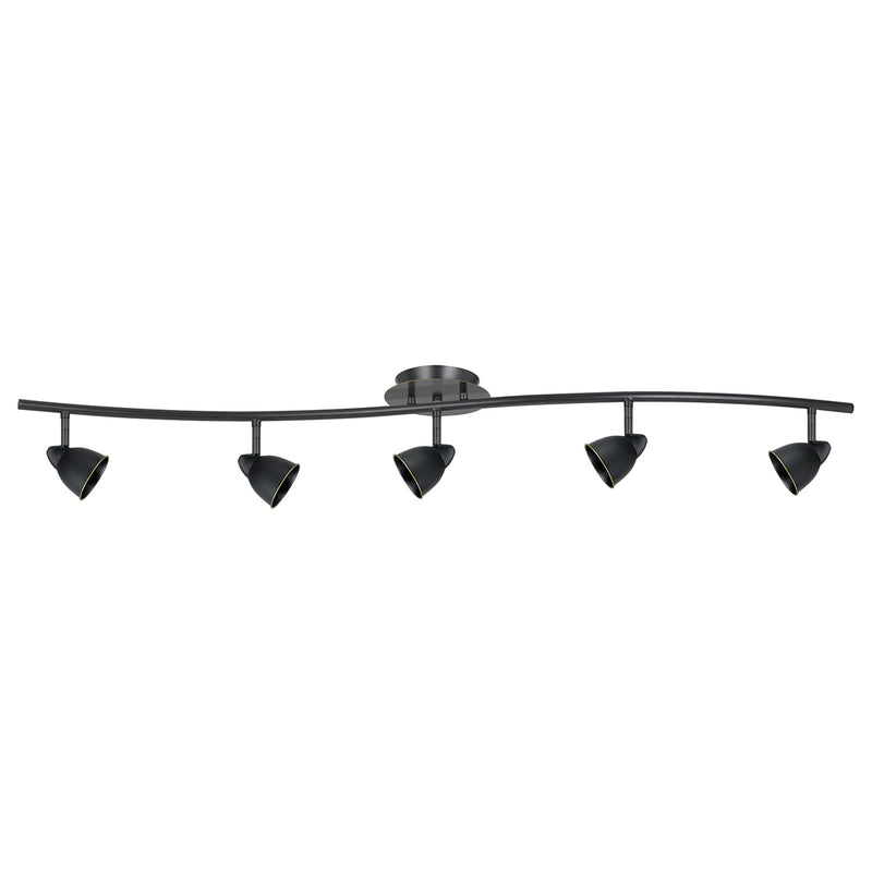 5-Light Pendant in Dark Bronze with Cone Dark Bronze Glass - Lamps Expo