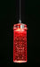1-Light Pendant in Brushed Steel with Red Glass - Lamps Expo