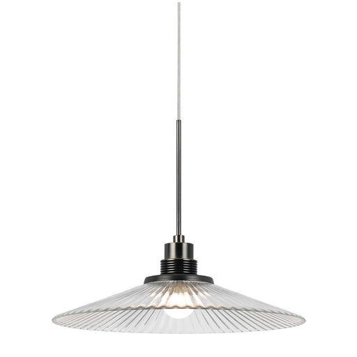 1-Light Pendant in Brushed Steel/Oil Rubbed Bronze with Metal Glass - Lamps Expo