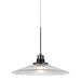 1-Light Pendant in Brushed Steel/Oil Rubbed Bronze with Metal Glass - Lamps Expo