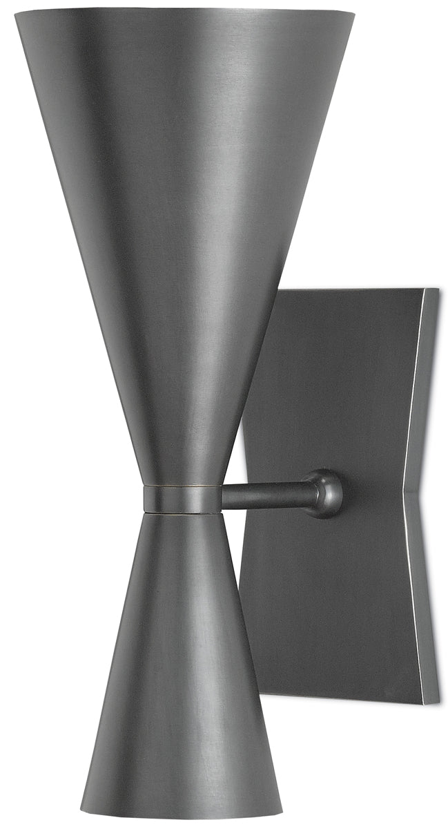 Gino 2-Light Wall Sconce in Dark Gray & White Interior - Lamps Expo