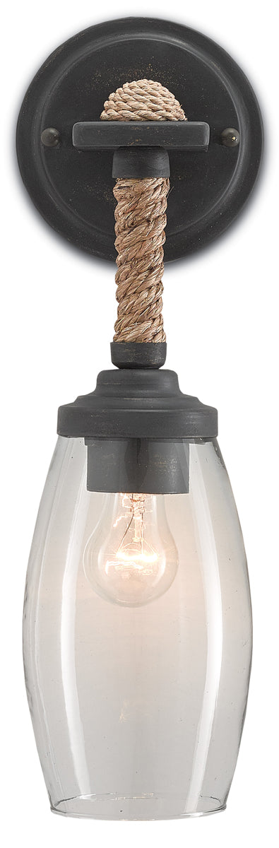 Hightider 1-Light Wall Sconce in French Black & Natural - Lamps Expo