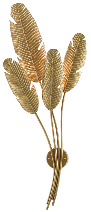 Tropical 4-Light Wall Sconce in Vintage Brass - Lamps Expo