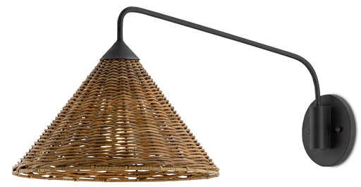 Basket 1-Light Wall Sconce in Blacksmith & Natural - Lamps Expo