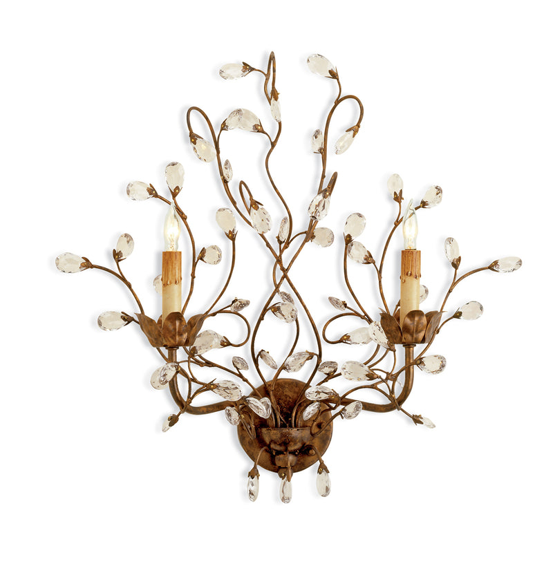 Crystal 2-Light Wall Sconce - Lamps Expo