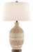 Faiyum 1-Light Table Lamp in Tan & Brown & Hand Rubbed Bronze with Flax Linen Shade - Lamps Expo