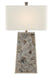 Calloway Table Lamp in Light Mica & Silver Leaf with Off-White Shantung Shade - Lamps Expo