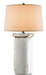 Sailaway 1-Light Table Lamp in White Distress Crackle & Natural & Emery Rust with Sand Linen Shade - Lamps Expo