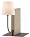 Oldknow 1-Light Table Lamp in Polished Concrete & Aged Steel with Off-White Linen Shade - Lamps Expo