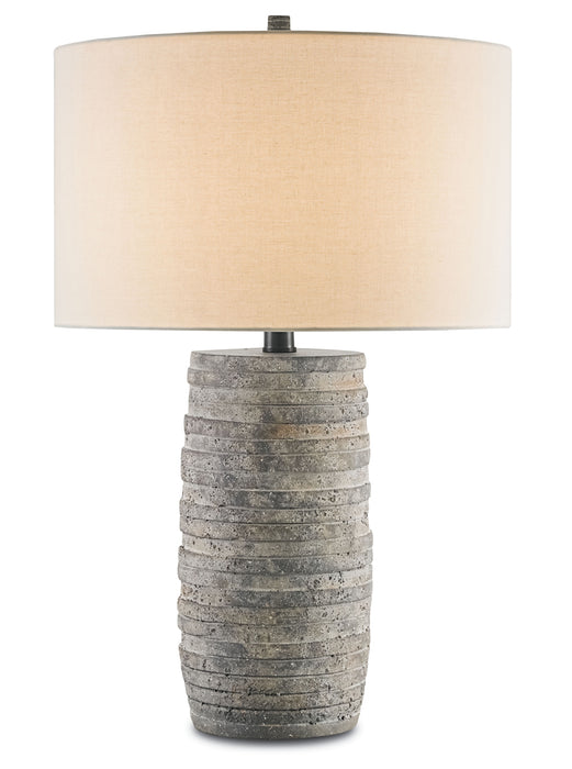 Innkeeper 1-Light Table Lamp in Rustic with Vanilla Linen Shade - Lamps Expo
