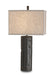 Caravan 1-Light Table Lamp in Mole Black with Natural Linen Shade - Lamps Expo