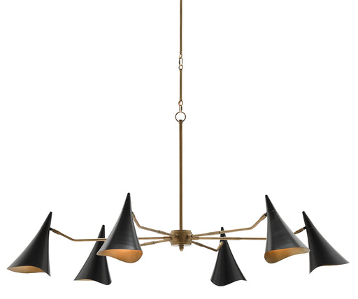 Library 6-Light Chandelier in Oil Rubbed Bronze & Antique Brass - Lamps Expo