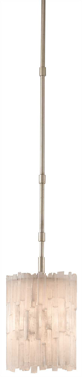 Moonstone 1-Light Pendant in Natural & Chinois Silver Leaf - Lamps Expo