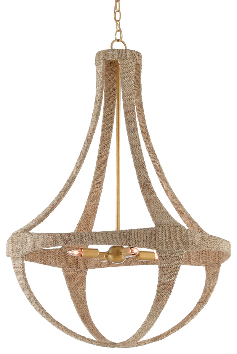 Ibiza 4-Light Chandelier in Natural & Dark Contemporary Gold Leaf - Lamps Expo