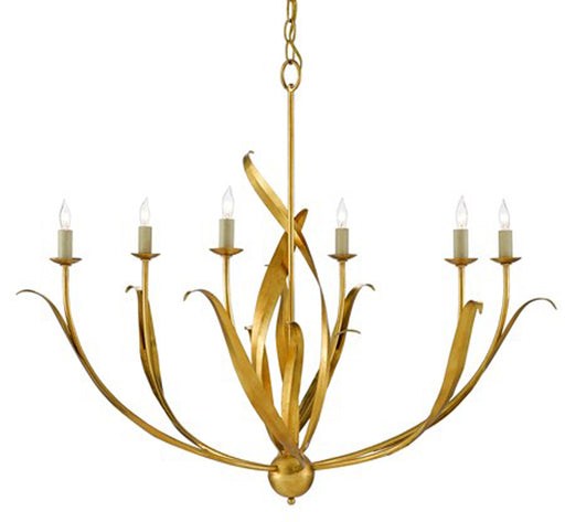 Menefee 6-Light Chandelier in Antique Gold Leaf - Lamps Expo