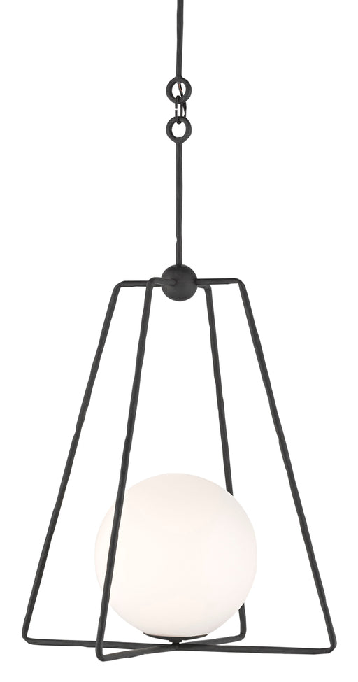Stansell 1-Light Pendant in Antique Bronze & White - Lamps Expo