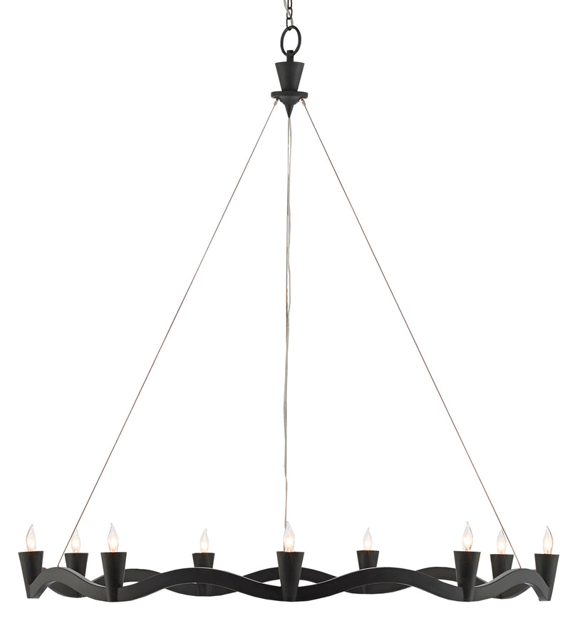 Serpentina 9-Light Chandelier in Antique Black - Lamps Expo