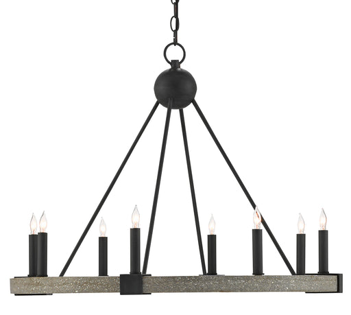Burgos 8-Light Chandelier in Antique Black & Polished Concrete - Lamps Expo