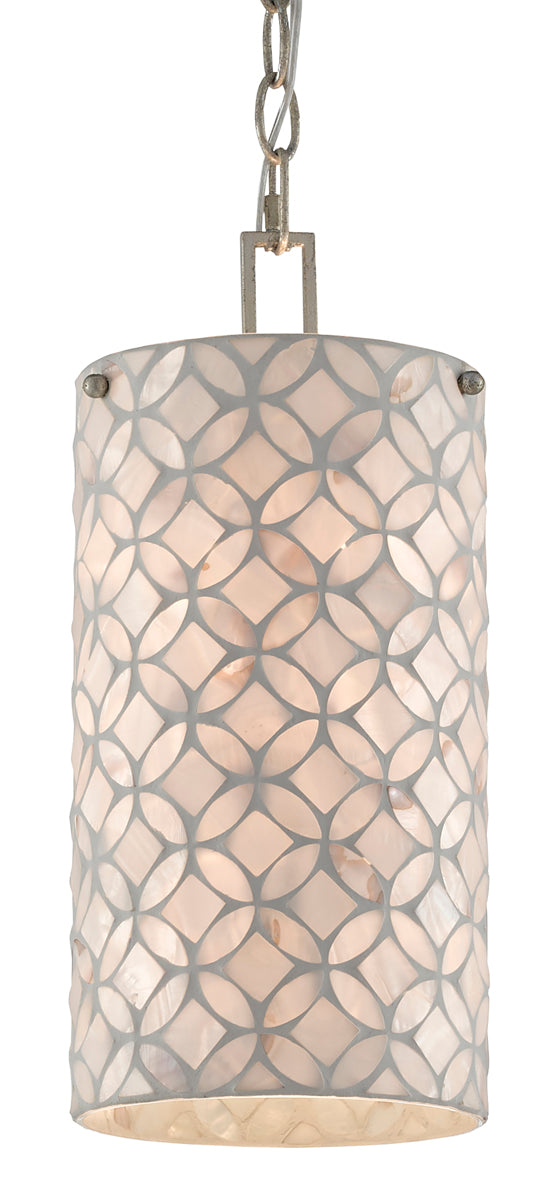 Ellison 1-Light Pendant in Pearl & Antique Silver Leaf - Lamps Expo