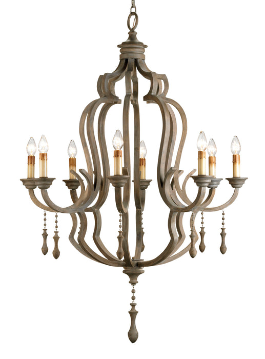 Waterloo 8-Light Chandelier in Washed Gray - Lamps Expo