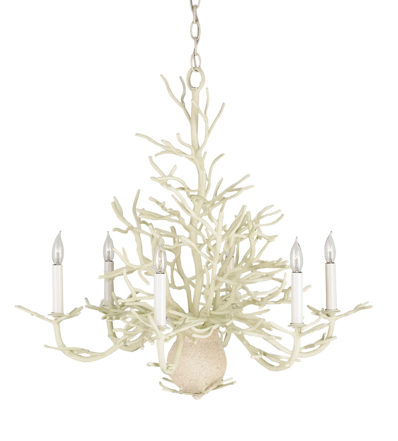 Seaward 6-Light Chandelier in White Coral & Natural Sand - Lamps Expo