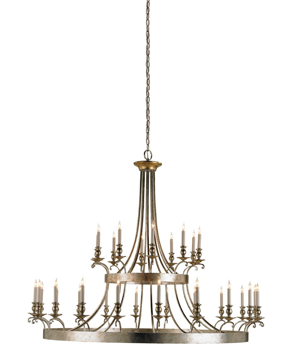 Lodestar 30-Light Chandelier in Granello Silver Leaf & Antique - Lamps Expo