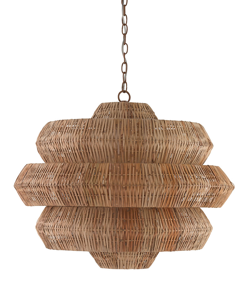 Antibes 9-Light Pendant in Khaki & Natural - Lamps Expo