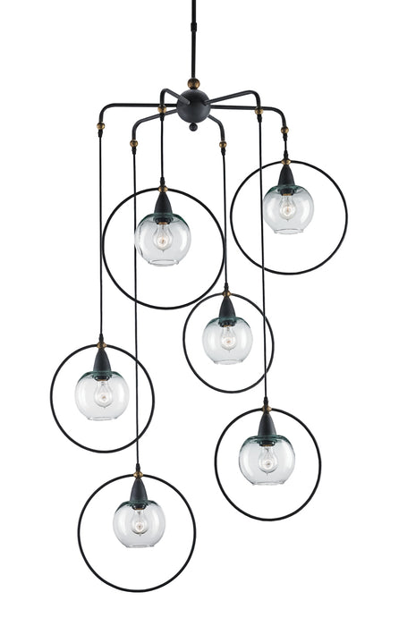 Moorsgate 6-Light Pendant in Blacksmith & Old Brass - Lamps Expo
