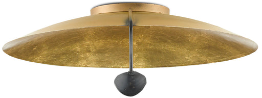 Pinders 2-Light Flush Mount in Contemporary Gold Leaf & French Black - Lamps Expo