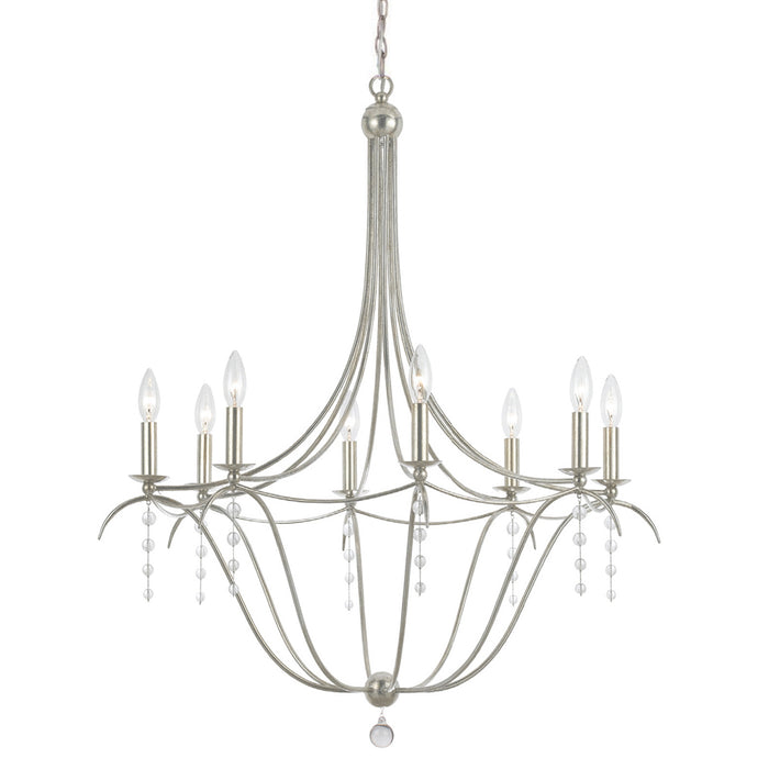 Metro 8-Light Chandelier in Antique Silver - Lamps Expo
