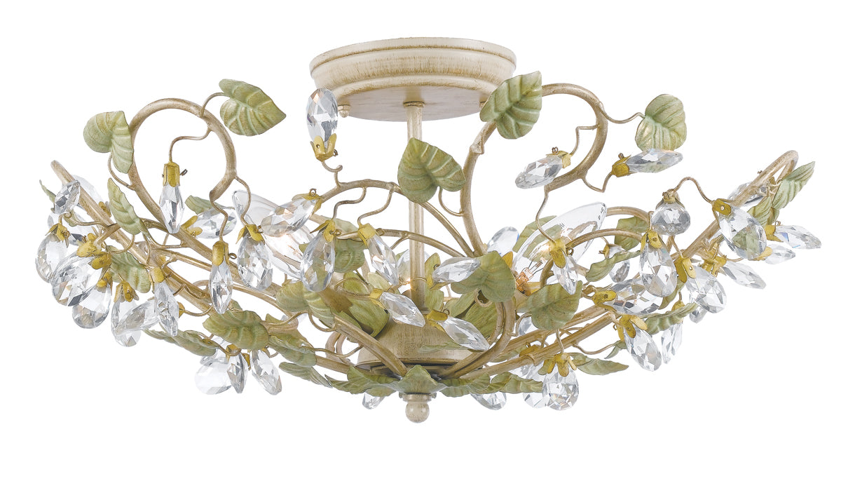 Josie 5-Light Ceiling Mount in Champagne Green Tea - Lamps Expo