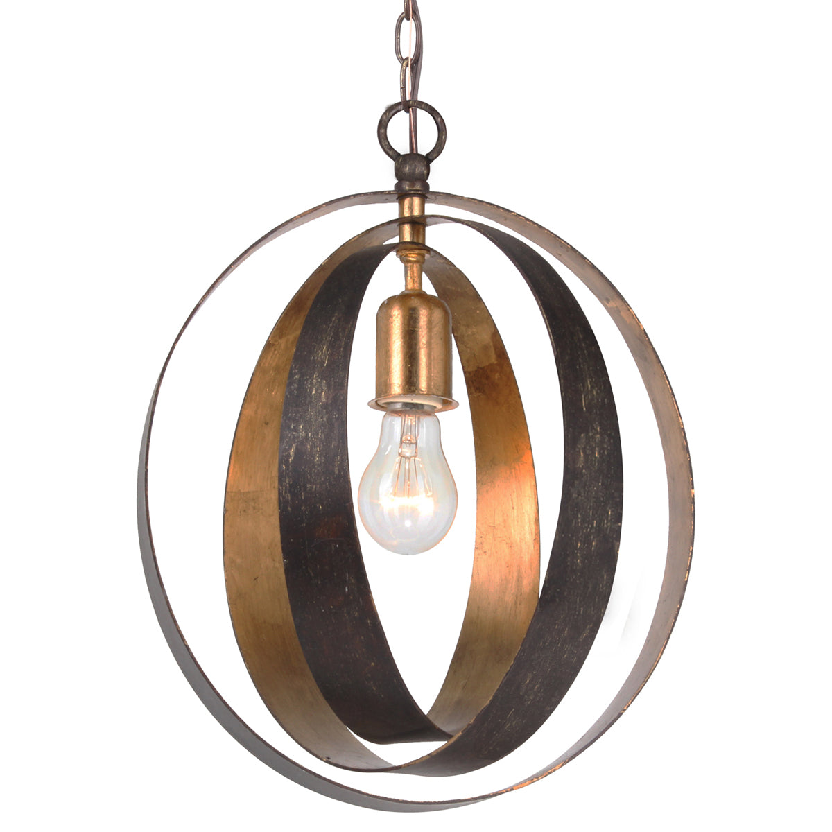 Luna 1-Light Mini Chandelier in English Bronze & Antique Gold - Lamps Expo