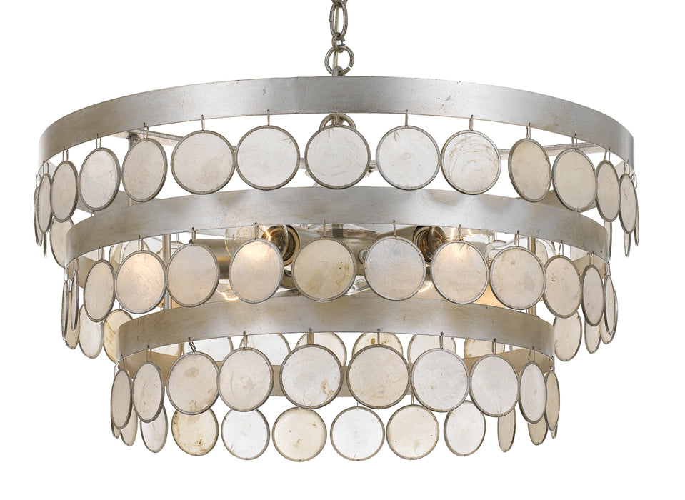 Coco 6-Light Chandelier in Antique Silver - Lamps Expo