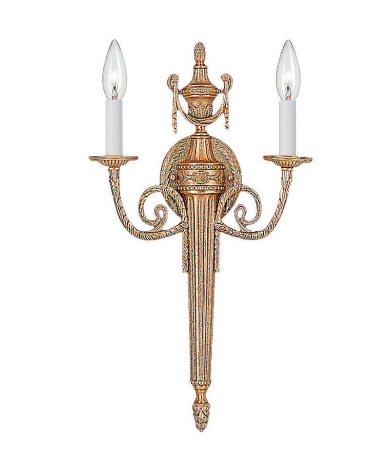 Cast Brass 2-Light Wall Mount in Matte Brass - Lamps Expo