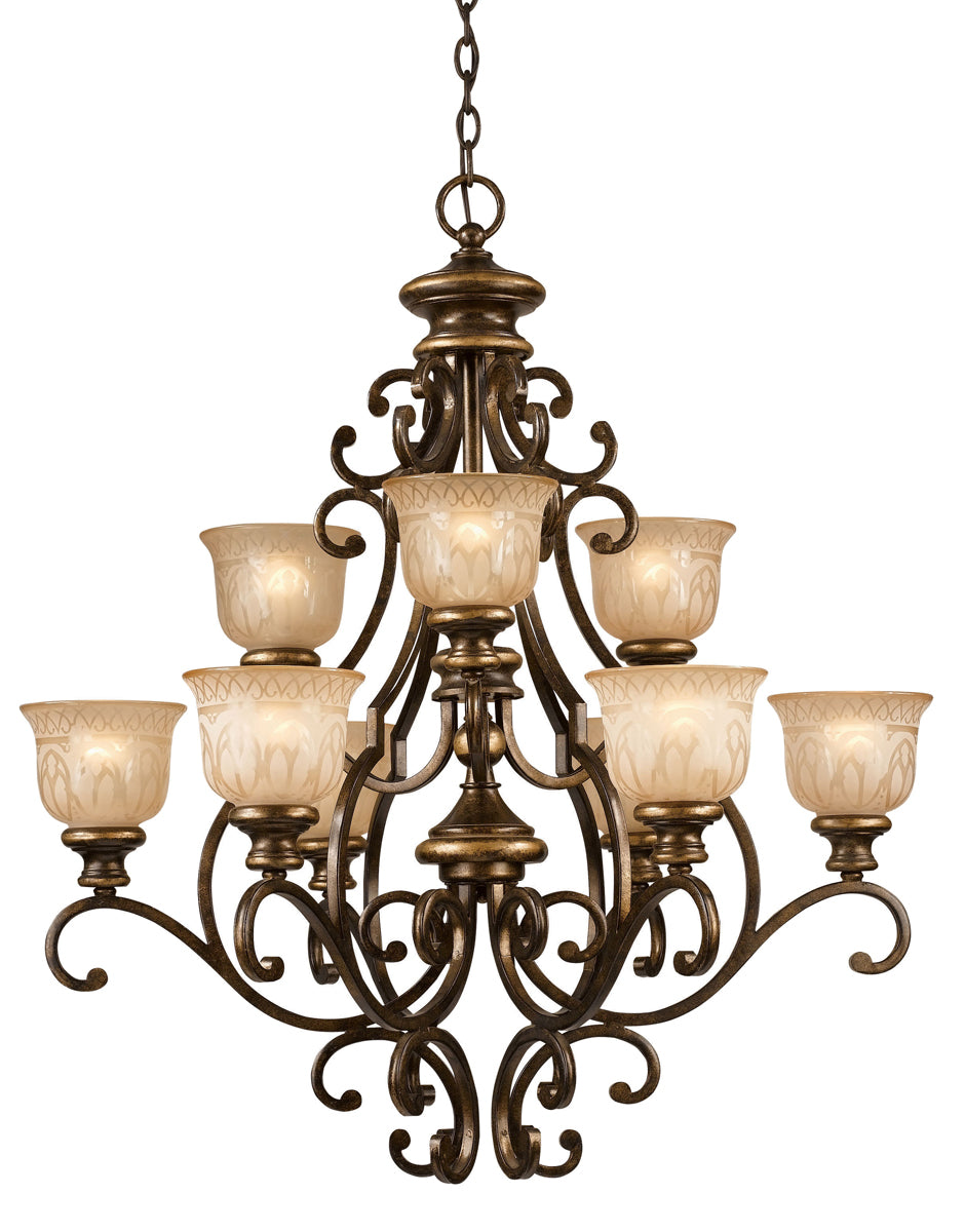 Norwalk 9-Light Chandelier in Bronze Umber - Lamps Expo