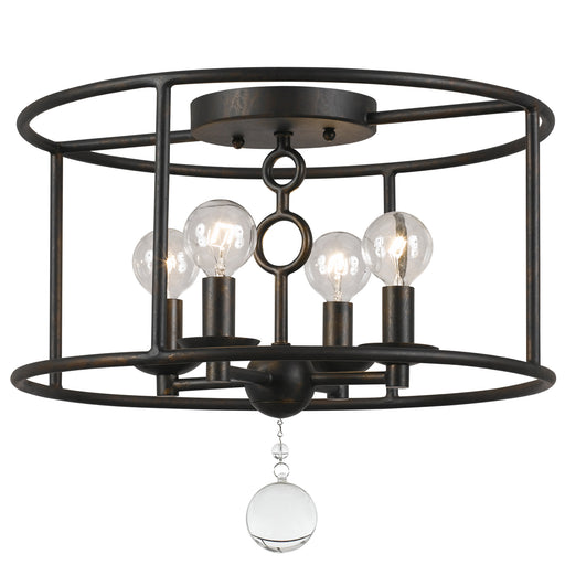Cameron 4-Light Ceiling Mount in English Bronze - Lamps Expo