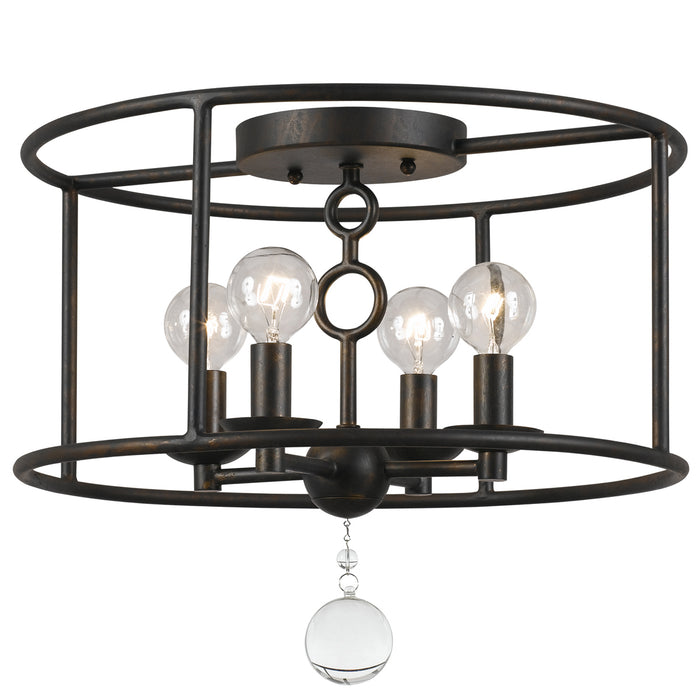 Cameron 4-Light Ceiling Mount in English Bronze - Lamps Expo