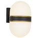 Capsule 2-Light Outdoor Wall Mount in Matte Black & Textured Gold - Lamps Expo