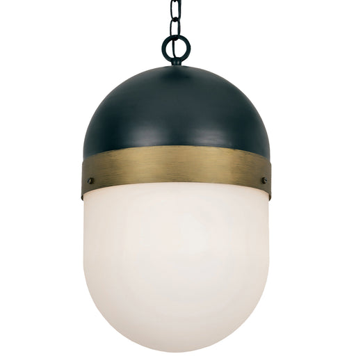 Capsule 3-Light Outdoor Pendant in Matte Black & Textured Gold - Lamps Expo