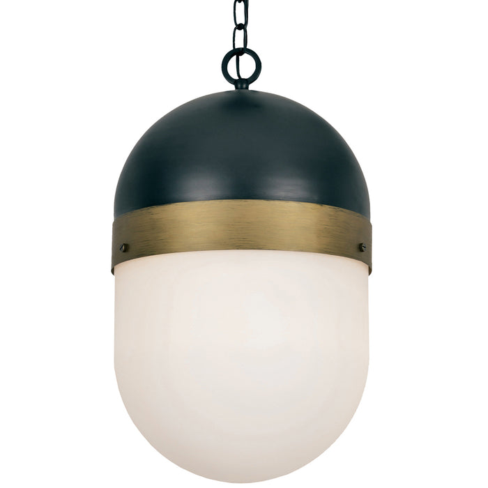 Capsule 3-Light Outdoor Pendant in Matte Black & Textured Gold - Lamps Expo