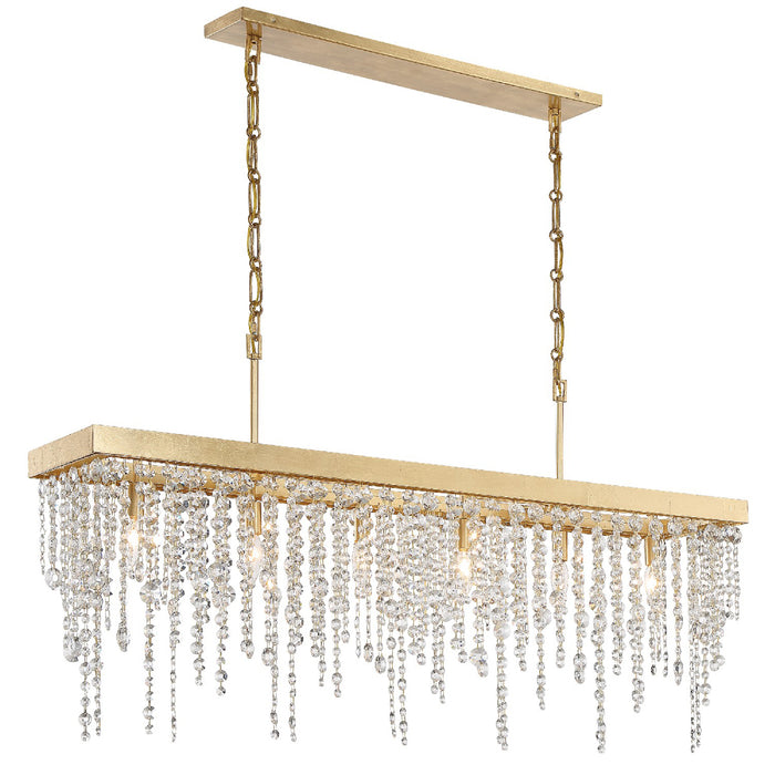 Winham 6-Light Chandelier in Antique Gold with Hand Cut Crystal - Lamps Expo