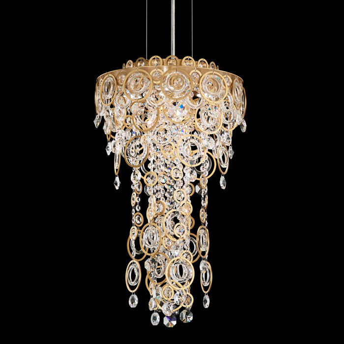 Circulus 4-Light Pendant in Heirloom Gold with Clear Spectra Crystals
