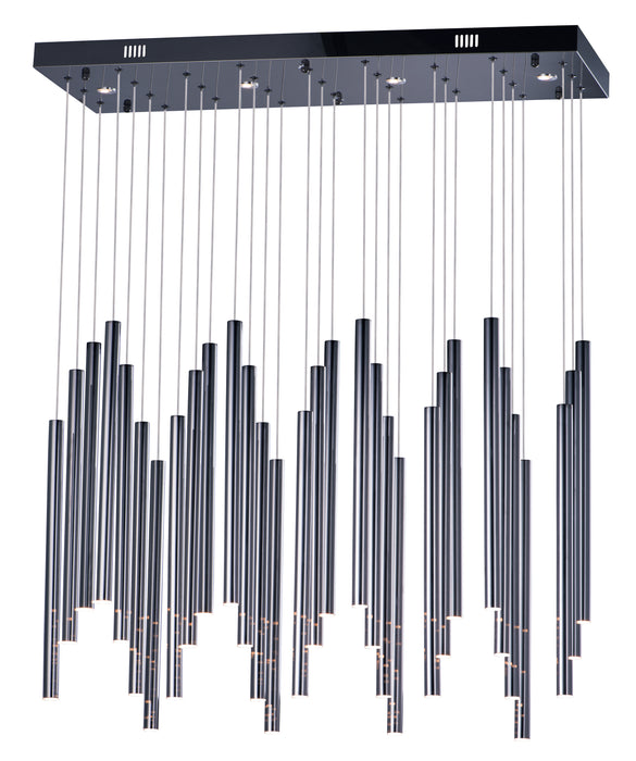 Flute 35-Light LED Pendant in Black Chrome